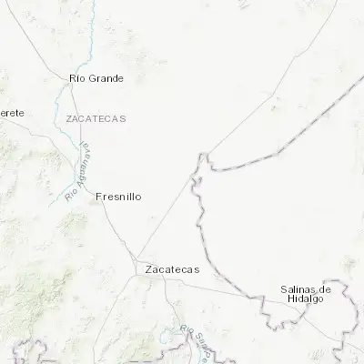 Map showing location of Villa de Cos (23.293290, -102.350200)