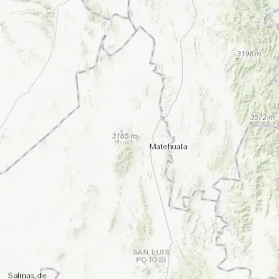 Map showing location of Villa de la Paz (23.676160, -100.711670)