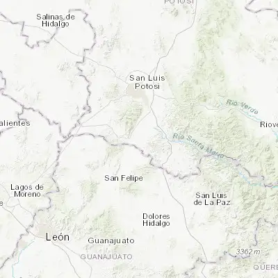 Map showing location of Villa de Reyes (21.803090, -100.934180)