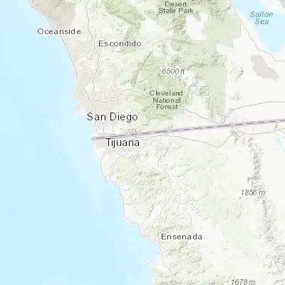 Map showing location of Villa del Campo (32.507500, -116.738330)
