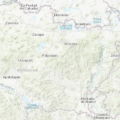 Map showing location of Villa Madero (19.391500, -101.278830)
