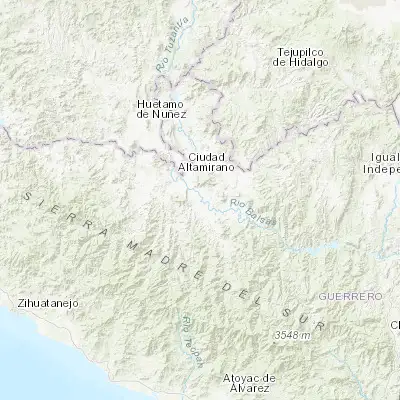 Map showing location of Villa Nicolás Bravo (18.214260, -100.547900)
