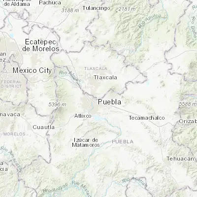 Map showing location of Villa Vicente Guerrero (19.121230, -98.165720)