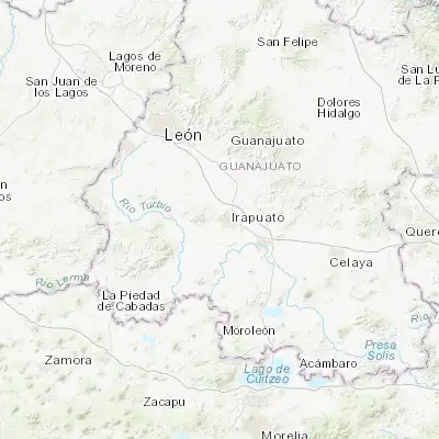 Map showing location of Villas de Irapuato (20.687220, -101.405280)