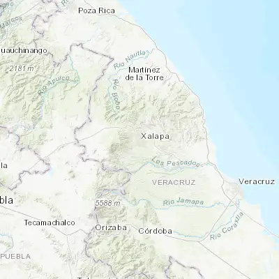 Map showing location of Xalapa de Enríquez (19.531240, -96.915890)
