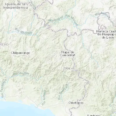 Map showing location of Xalpatlahuac (17.470660, -98.606750)