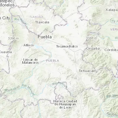 Map showing location of Xochitlan Todos Santos (18.703950, -97.776090)