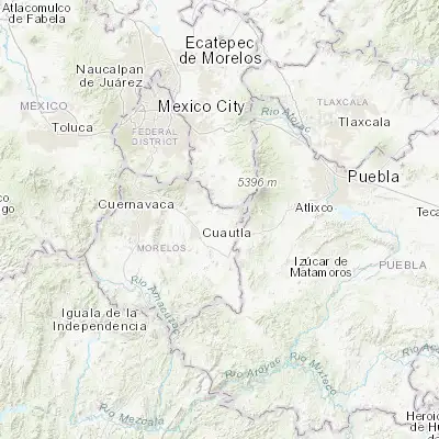 Map showing location of Xochitlán (18.888650, -98.812090)