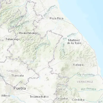Map showing location of Xoloateno (19.831110, -97.369440)