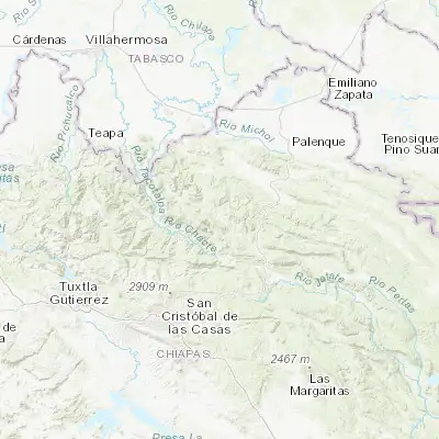Map showing location of Yajalón (17.172760, -92.333150)