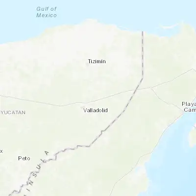 Map showing location of Yalkoba (20.791670, -88.036730)