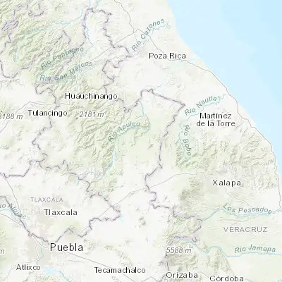 Map showing location of Yaonahuac (19.870760, -97.465870)