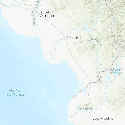 Map showing location of Yavaros (26.704830, -109.521030)