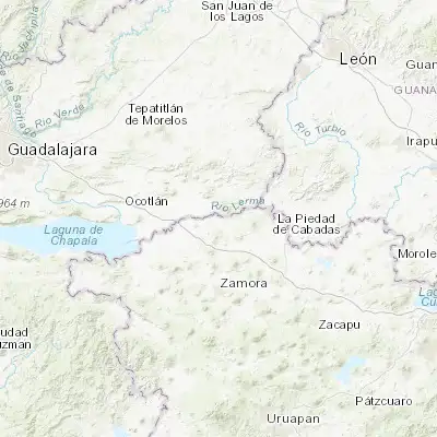 Map showing location of Yurécuaro (20.336060, -102.283820)