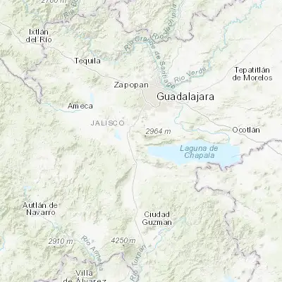 Map showing location of Zapotitán de Hidalgo (20.326410, -103.478410)