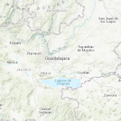 Map showing location of Zapotlanejo (20.622480, -103.067660)