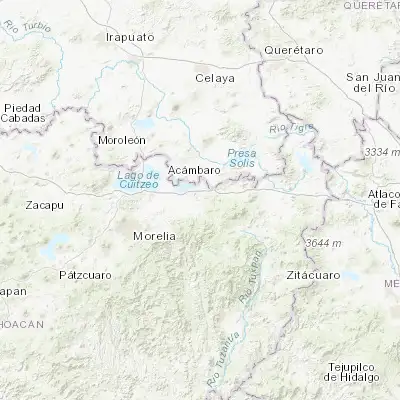 Map showing location of Zinapécuaro (19.860060, -100.828570)