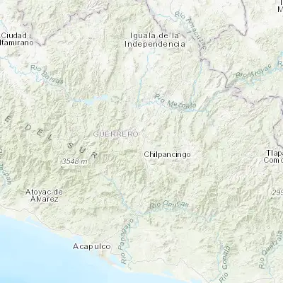 Map showing location of Zumpango del Río (17.654370, -99.527250)
