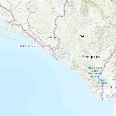 Map showing location of Herceg Novi (42.453060, 18.537500)