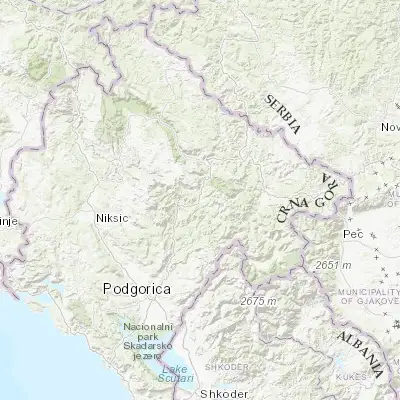 Map showing location of Kolašin (42.822290, 19.516530)