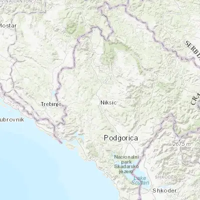 Map showing location of Nikšić (42.773100, 18.944460)