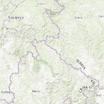 Map showing location of Pljevlja (43.356700, 19.358430)
