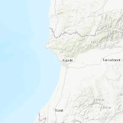 Map showing location of Agadir (30.420180, -9.598150)