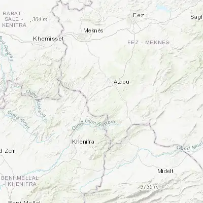 Map showing location of Aïn Leuh (33.289840, -5.338630)
