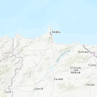 Map showing location of Al Aaroui (35.010900, -3.009380)