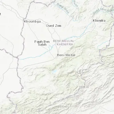 Map showing location of Beni Mellal (32.337250, -6.349830)