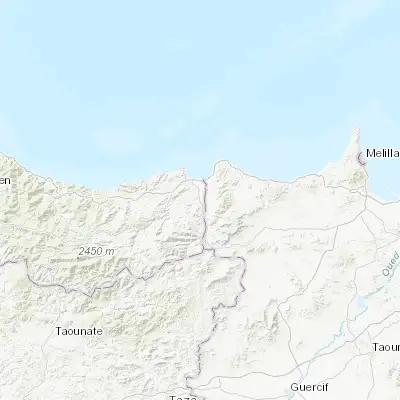 Map showing location of Bni Bouayach (35.105060, -3.840280)