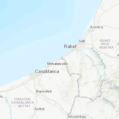 Map showing location of Bouznika (33.789420, -7.159680)