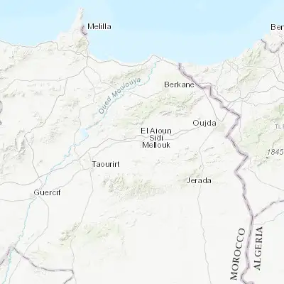 Map showing location of El Aïoun (34.583190, -2.506120)