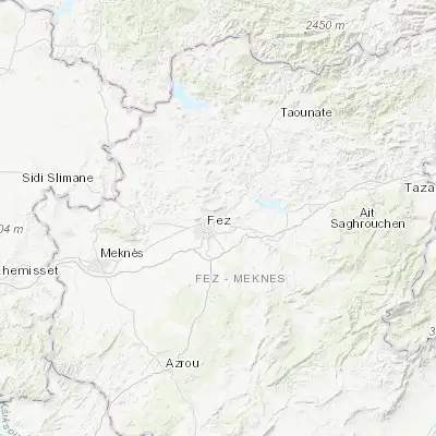 Map showing location of Fès al Bali (34.070100, -4.954730)