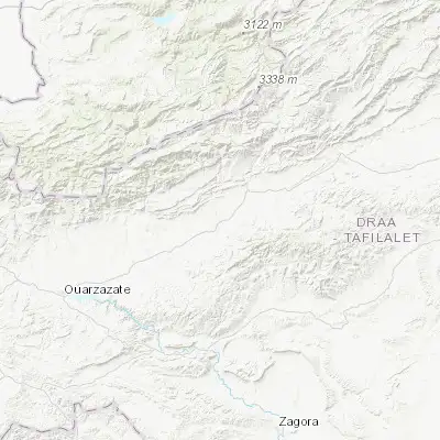 Map showing location of Kelaat Mgouna (31.245730, -6.132600)