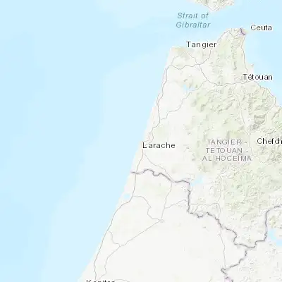 Map showing location of Larache (35.193210, -6.155720)