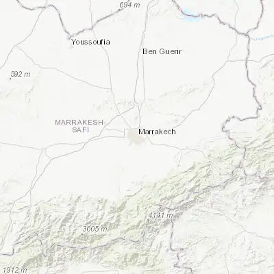 Map showing location of Marrakesh (31.634160, -7.999940)