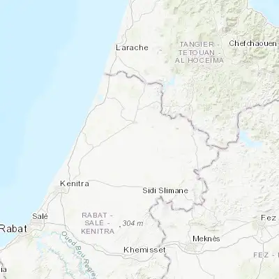 Map showing location of Mechraa Bel Ksiri (34.573730, -5.955850)
