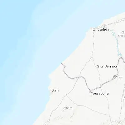 Map showing location of Oualidia (32.733720, -9.030590)