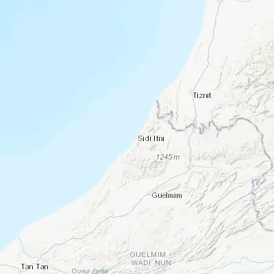 Map showing location of Sidi Ifni (29.379750, -10.172990)