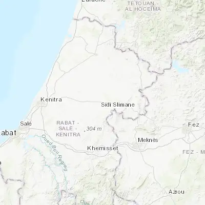 Map showing location of Sidi Slimane (34.264790, -5.925980)