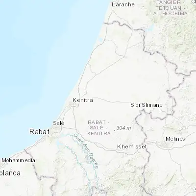 Map showing location of Sidi Yahia El Gharb (34.304940, -6.304040)