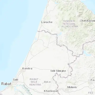 Map showing location of Souq Larb’a al Gharb (34.686640, -6.002720)