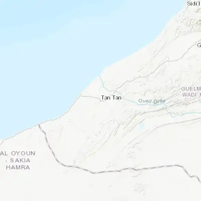 Map showing location of Tan-Tan (28.437990, -11.103210)