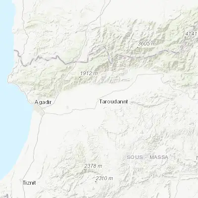 Map showing location of Taroudant (30.470280, -8.876950)
