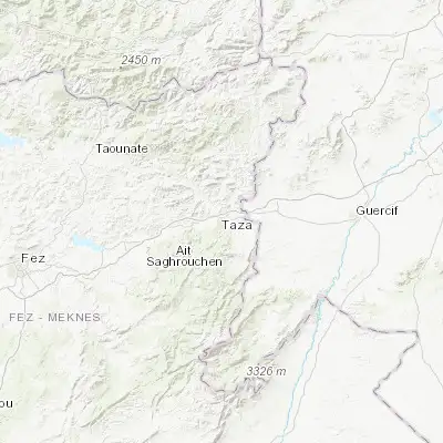Map showing location of Taza (34.210000, -4.010000)