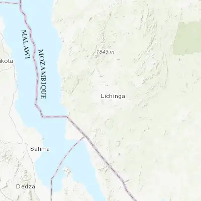 Map showing location of Lichinga (-13.312780, 35.240560)