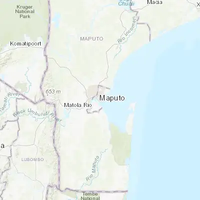 Map showing location of Maputo (-25.965530, 32.583220)