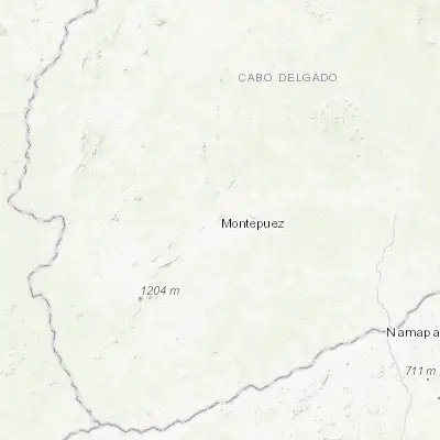 Map showing location of Montepuez (-13.125560, 38.999720)