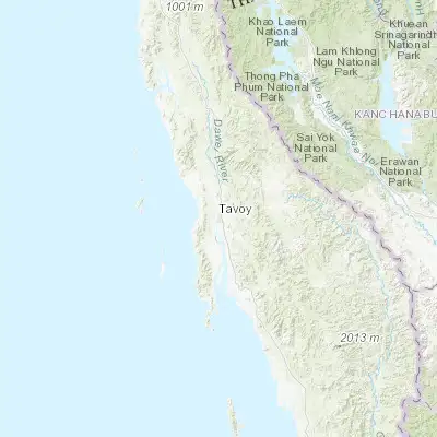 Map showing location of Dawei (14.082300, 98.191510)